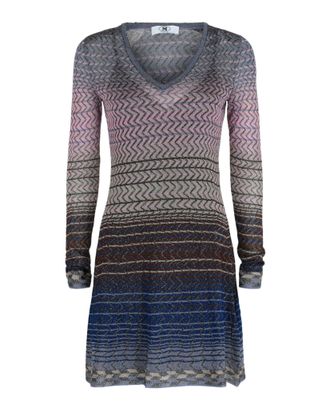 M Missoni Metallic Striped Mini Dress