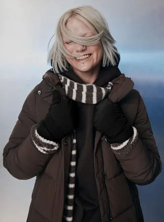 Simons Womens Recycled nylon puffer mittens