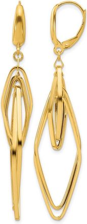 Diamond2Deal 14K Yellow Gold Diamond Shaped Drop Dangle Earrings