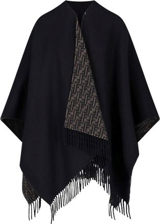 Fendi Mantella Reversibile In Lana E Cashmere