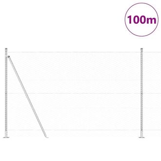 Berkfield Home Hexagon Fence 1.4x100 m Galvanised Steel in Silver
