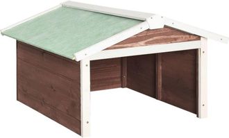 vidaXL Caseta De Cortac&eacute;sped Rob&oacute;tico Madera Abeto Moca Y Blanco Vidaxl