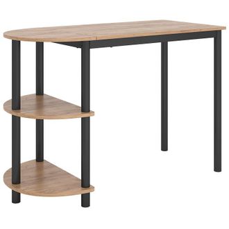 Vicco Mesa De Cocina Freetown, Goldkraft Roble/negro, 110 X 50 Cm Con Estantes Abiertos Vicco