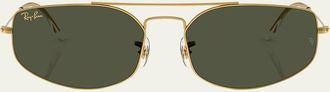 Ray-Ban RB3845 Irregular Shaped Metal Sunglasses