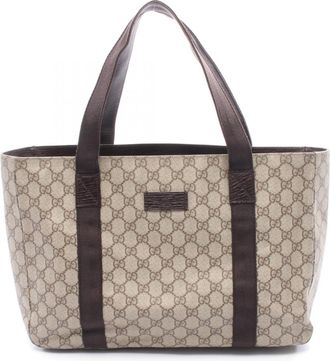 Gucci Beige Brown Pvc Leather Handbag Tote Bag (Pre-Owned)