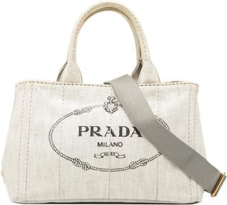 Prada Borsa a tracolla Canapa piccola in denim 2010-2025 - Grigio