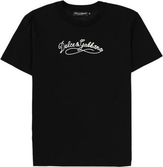 Dolce & Gabbana Black Graphic Crew Neck T-Shirt