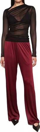 Enza Costa Liquid Jersey Resort Pant In Ruby