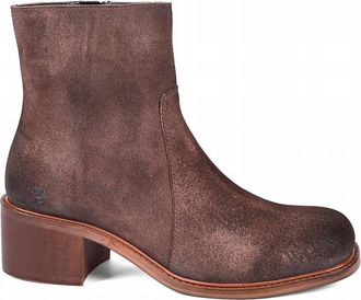Roan Womens Notice Bootie In Grey Suede Rust