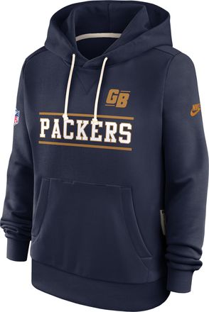 Nike Green Bay Packers Sideline Standard Issue Alt Nike Womens Dri-FIT NFL Pullover Hoodie in Blue | 03C341SQ7T-PT1