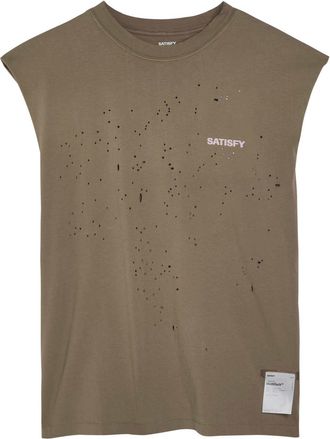 SATISFY Mothtech Muscle Distressed Cotton T-shirt - Grey - XL