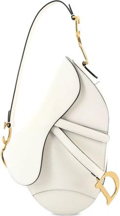 Dior Saddle Handbag Leather Medium shoulder bag - Bianco