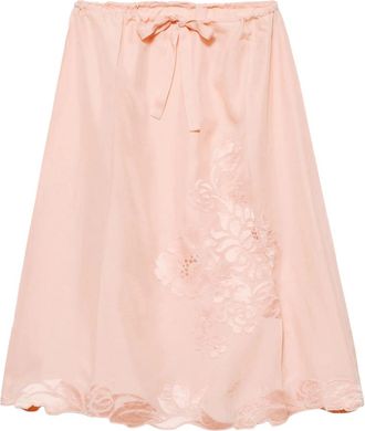 Prada Embroidered Silk Skirt