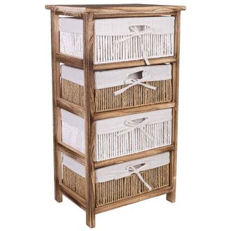 Wanderlust Deco Cajonera De Madera Marr&oacute;n 40x29x73 Cm
