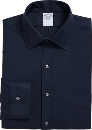 Brooks Brothers Slim Fit Non-Iron Performance Shirt met Ainsley Kraag - Heren - Zakelijke Overhemden - Blauw - XS - Katoen - Overhemden
