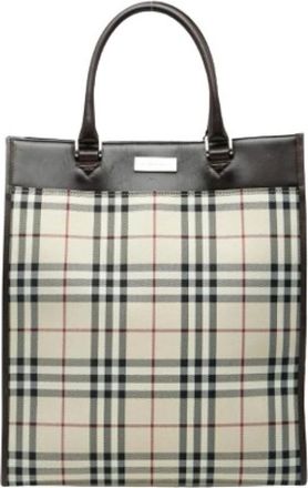 Burberry Pre-owned Tote Bags, female, Multicolor, Size: ONE SIZE Pre-owned Nova Check PVC Leather Tote Bag