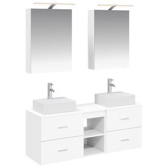 vidaXL Juego De Muebles De Ba&ntilde;o 5 Uds. Blanco Vidaxl