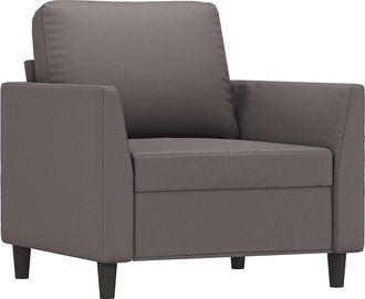 vidaXL Sill&oacute;n Cuero Sint&eacute;tico Gris 60 Cm Vidaxl