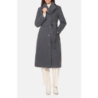 Norwegian Wool Longline City Virgin Wool Blend 754 Fill Power Down Waterproof Coat in Charcoal at Nordstrom Rack, Size X-Small