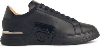 Philipp Plein Hexagon Black Leather Sneakers