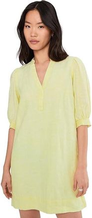 Lilly Pulitzer Mialeigh Elbow Sleeve Linen Womens Clothing Limoncello X Resort White : 16