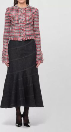 Self Portrait checked long-sleeve blazer