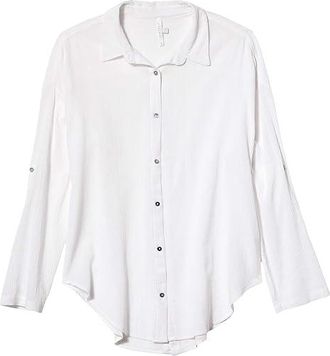 Seafolly Classic Beach Shirt Cover-Up Womens Swimwear White : XS, Cotton