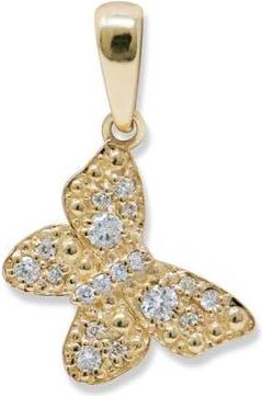 Anzie Dew Drop Pavé Diamond Butterfly Pendant in Gold at Nordstrom, Size One Size Oz