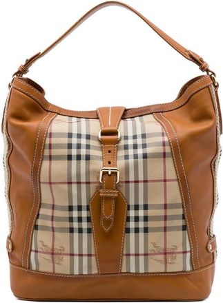 Burberry Pre-owned Burberry Haymarket Check Coated Canvas and Calfskin Bucket Bag Ladies 6LKZ3M1RCZX4U2QL