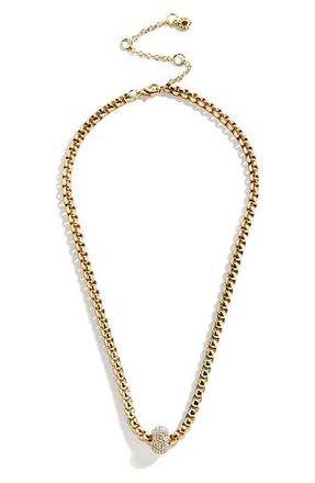 BaubleBar Jonie Pav&eacute; Pendant Necklace in Gold/Clear at Nordstrom