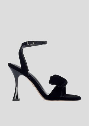 Lola Cruz Womens Cynthia Heeled Sandals In Black Velvet