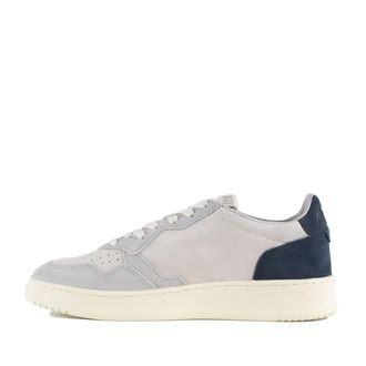 Autry Medalist Low Suede Loft Gray And Space Blue Sneakers