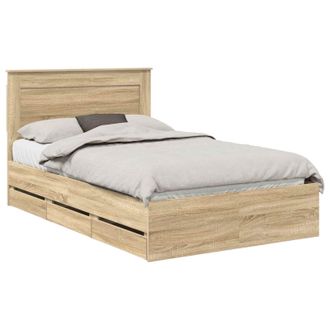 vidaXL Estructura De Cama Roble Sonoma 120 X 190 Cm Madera Ingenieril Vidaxl