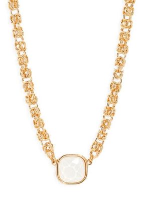 Nordstrom Faceted Stone Pendant Necklace in White- Gold at Nordstrom