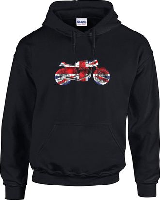Generic Manx Racer Union Jack Graphic Iomtt Hoodie Ride Cafe Racer Bike Tour Classic Motorcycle Vintage (Small, Black)