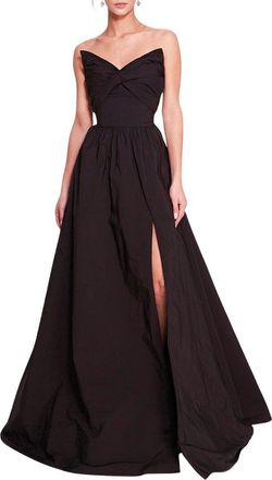 Marchesa Pleated Taffeta Gown