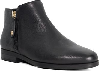 Dune London Womens Ladies Poleyn - Low Cut Side Zip Ankle Boots - Black Leather - Size UK 4