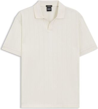 BOSS Cotton-jacquard polo shirt with Johnny collar