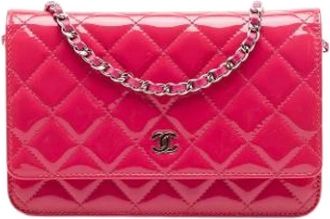 Chanel Pre-owned Wallet on Chain - Dames - Vintage Accessoires - Roze - ONE Size - Leer - Vintage