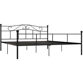 vidaXL Estructura De Cama Sin Colch&oacute;n Metal Negro 180x200 Cm Vidaxl