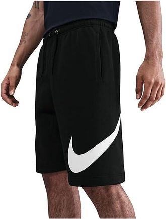 Nike Club Fleece Shorts Mens Workout Black/Black/White : LG