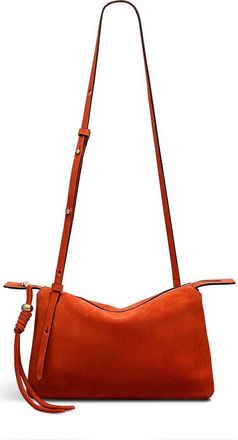 Radley London The Romilly - Suede Medium Ziptop Crossbody Bag in Flame at Nordstrom