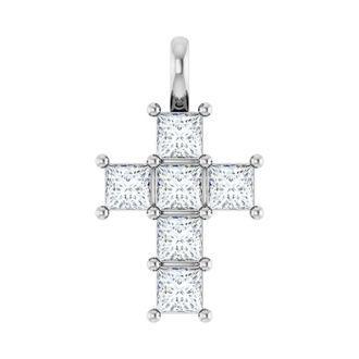 Diamond2Deal 14k Gold Princess Cut 1ct Lab-Grown Diamond Pendant