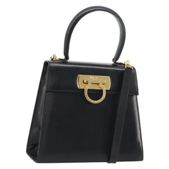 Ferragamo Pre-owned Hand Bag - Dames - Pre-owned - Zwart - Maat: ONE Size Leer