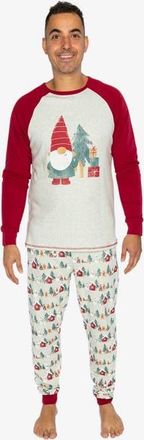 Deux par Deux Men Christmas Organic Cotton Top Pants Two Piece Pajama Set in Holiday Print at Nordstrom, Size X-Large