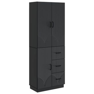 vidaXL Juego De Armarios 2 Uds. Negro Madera De Ingenier&iacute;a Vidaxl