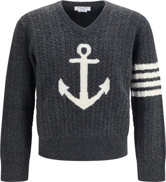 Thom Browne Dark Grey Knitted Sweater