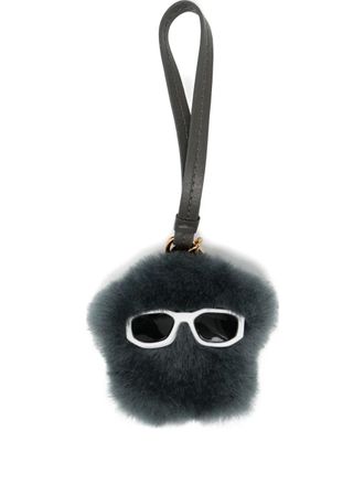 Versace Medusa bag charm - women - Lamb Shearling - One Size - Grey