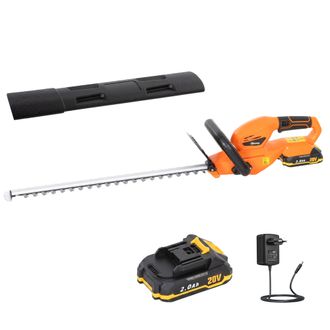 OUTSUNNY Tijeras Cortasetos El&eacute;ctrico, Cortasetos Bater&iacute;a 18v Con Bater&iacute;a 2000mah, Hoja De Doble Acci&oacute;n 51 Cm, Motor Sin Escobillas, Cargador Naranja