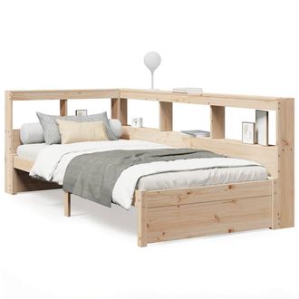 Berkfield Home Bookcase Bed without Mattress 75x190 cm Solid Wood Pine in Natural